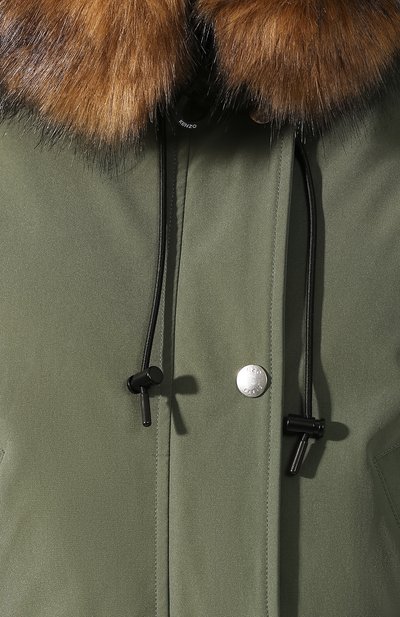 Пуховая парка KENZO хаки цвета по цене 108000 руб., арт. F9620U019551, фото 5 Пуховая парка KENZO, арт. F9620U019551, фото 5