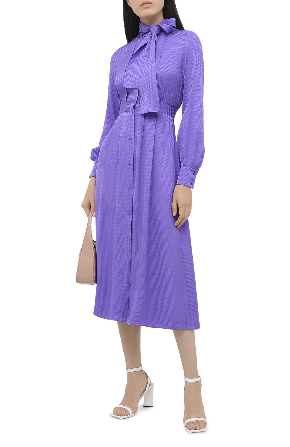 Платье из вискозы MSGM фиолетового цвета по цене 58450 руб., арт. 2941MDA19 207656, фото 2 Платье из вискозы MSGM, арт. 2941MDA19 207656, фото 2