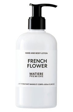 Лосьон для тела и рук french flower (300ml) MATIERE PREMIERE бесцветного цвета, арт. 3760372460143 | Фото 1 (Тип продукта: Лосьоны; Назначение: Для тела; Региональные ограничения белый список (Axapta Mercury): Не проставлено; Нос: Не проставлено)