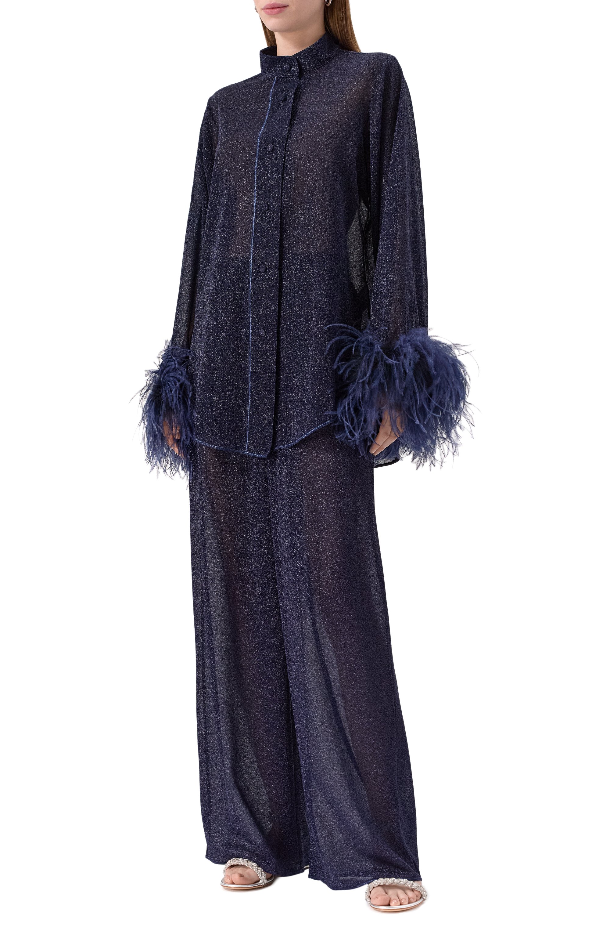 Блузка с отделкой перьями OSEREE, арт. LSF213, фото 2