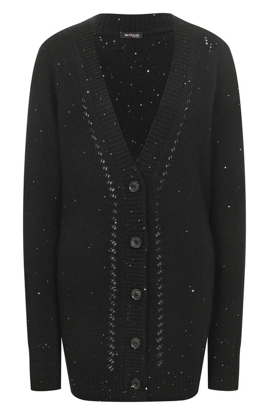 Кардиган из кашемира и шелка Kiton D60701BLACK Чёрный D60701BLACK