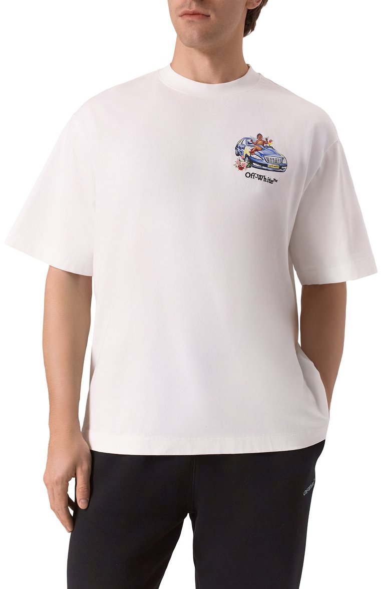 Хлопковая футболка OFF-WHITE, арт. 0MAA120S25JER003, фото 1
