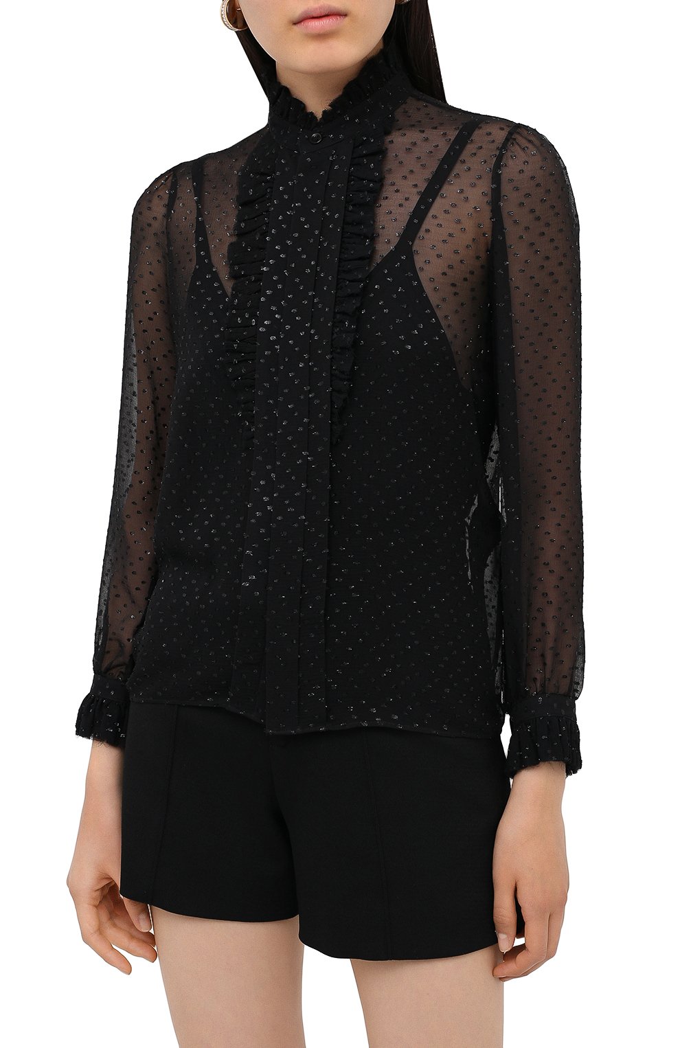 Шелковая блузка SAINT LAURENT, арт. 634974/Y6A56, фото 4