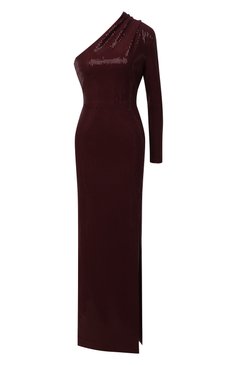 Женское платье с отделкой пайетками SOLACE LONDON бордового цвета, арт. 0S31048 | Фото 1 (Материал внешний: Синтетический материал, Вискоза; Рукава: Длинные; Материал подклада: Синтетический материал; Длина Ж (юбки, платья, шорты): Макси; Стили: Гламурный; Женское Кросс-КТ: Платье-одежда; Случай: Вечерний; Региональные ограничения белый список (Axapta Mercury): RU, Не проставлено; Материал сплава: Проставлено; Драгоценные камни: Проставлено)