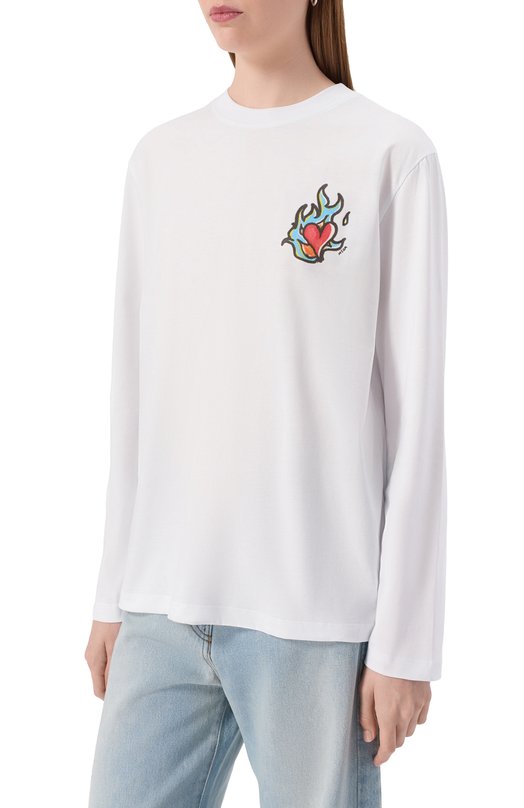 Хлопковый лонгслив MSGM 3941MDM84/257798 Белый  3941MDM84/257798 Фото 3