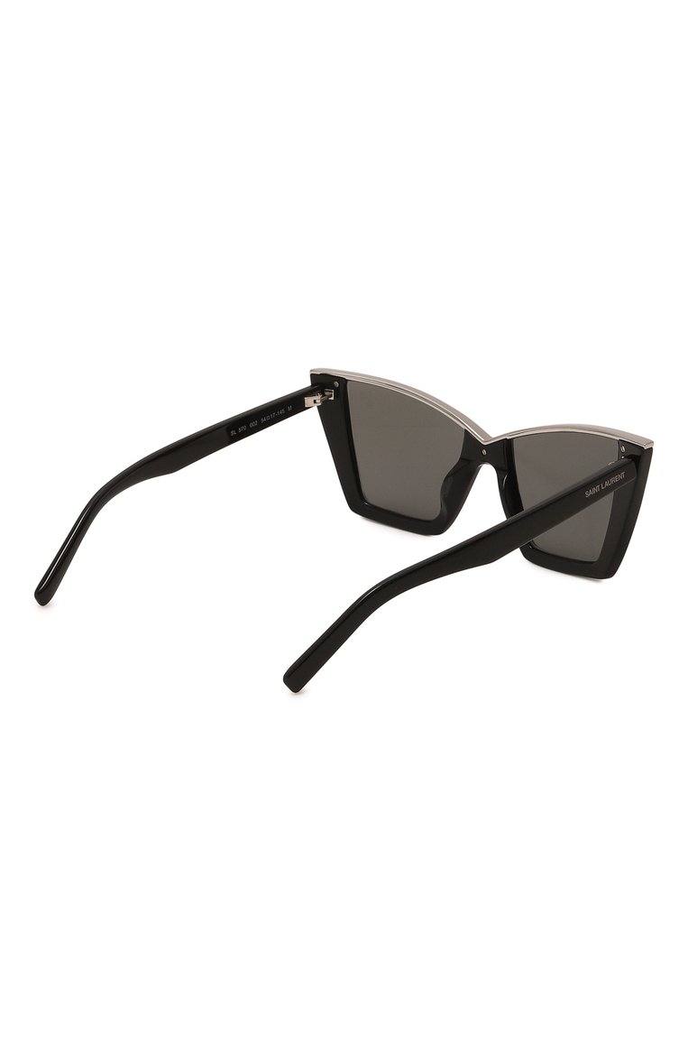 Женские солнцезащитные очки SAINT LAURENT черного цвета, арт. SL 570 002 | Фото 4 (Тип очков: С/з; Нос: Не проставлено; Региональные ограничения белый список (Axapta Mercury): Не проставлено; Материал: Пластик, Металл; Оптика Гендер: оптика-женское; Очки форма: Квадратные)
