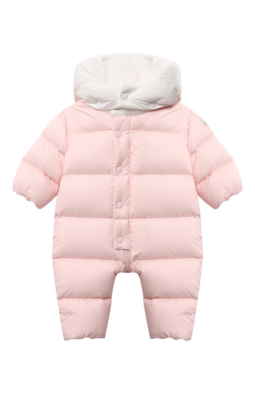 Пуховый комбинезон MONCLER розового цвета по цене 65650 руб., арт. G2-951-1G521-00-53333/9-12M, фото 1 Пуховый комбинезон MONCLER, арт. G2-951-1G521-00-53333/9-12M, фото 1