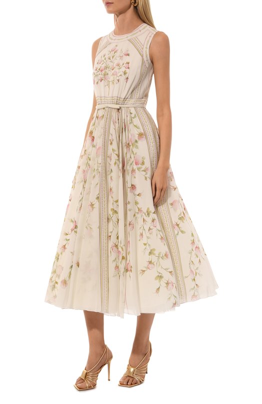 Шелковое платье Giambattista Valli 24FWPVCA5006-60PRI Кремовый  24FWPVCA5006-60PRI Фото 3