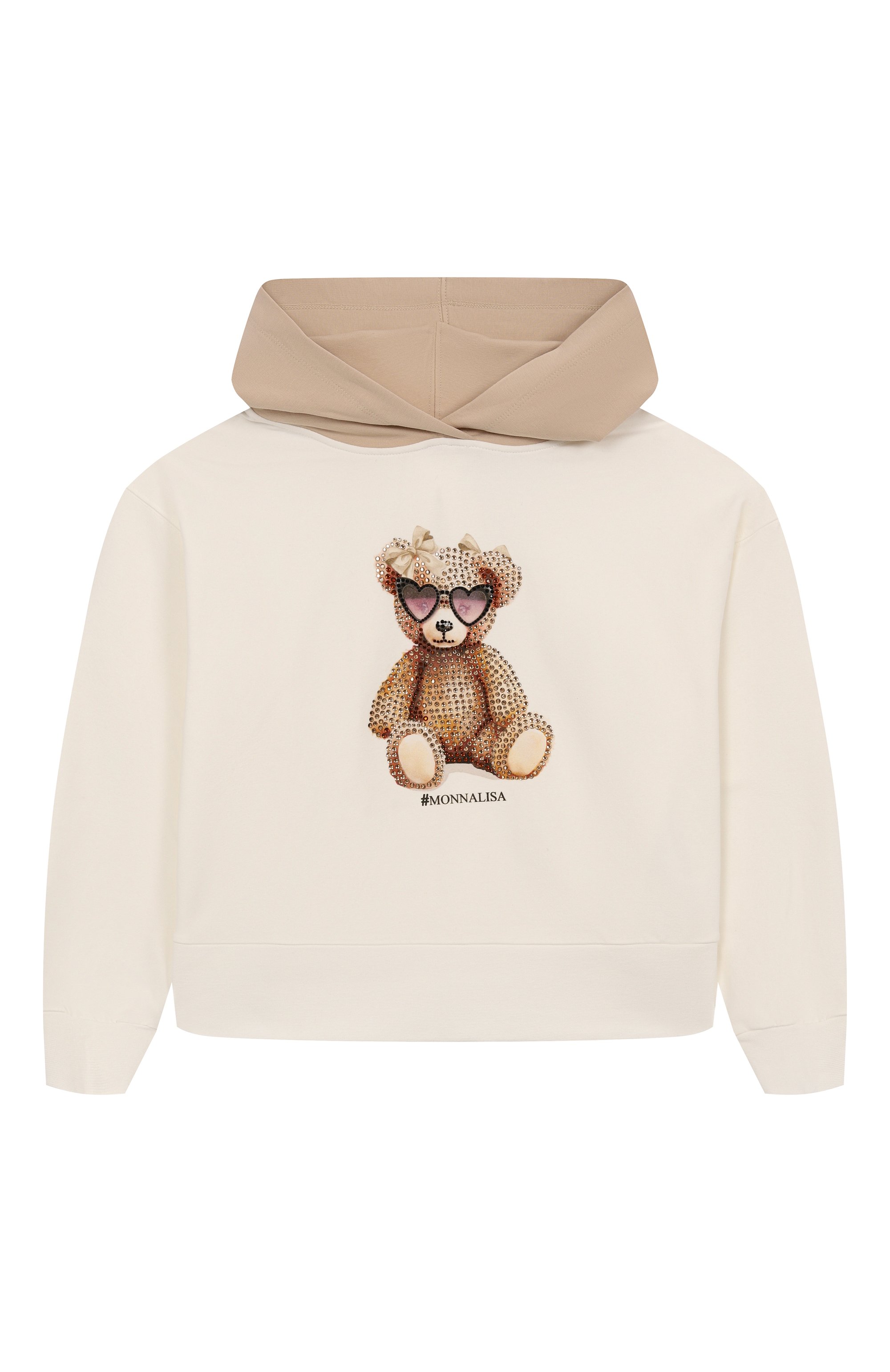 Комплект из худи и брюк MONNALISA светло-бежевого цвета по цене 29900 руб., арт. 19F500, фото 2 Комплект из худи и брюк MONNALISA, арт. 19F500, фото 2