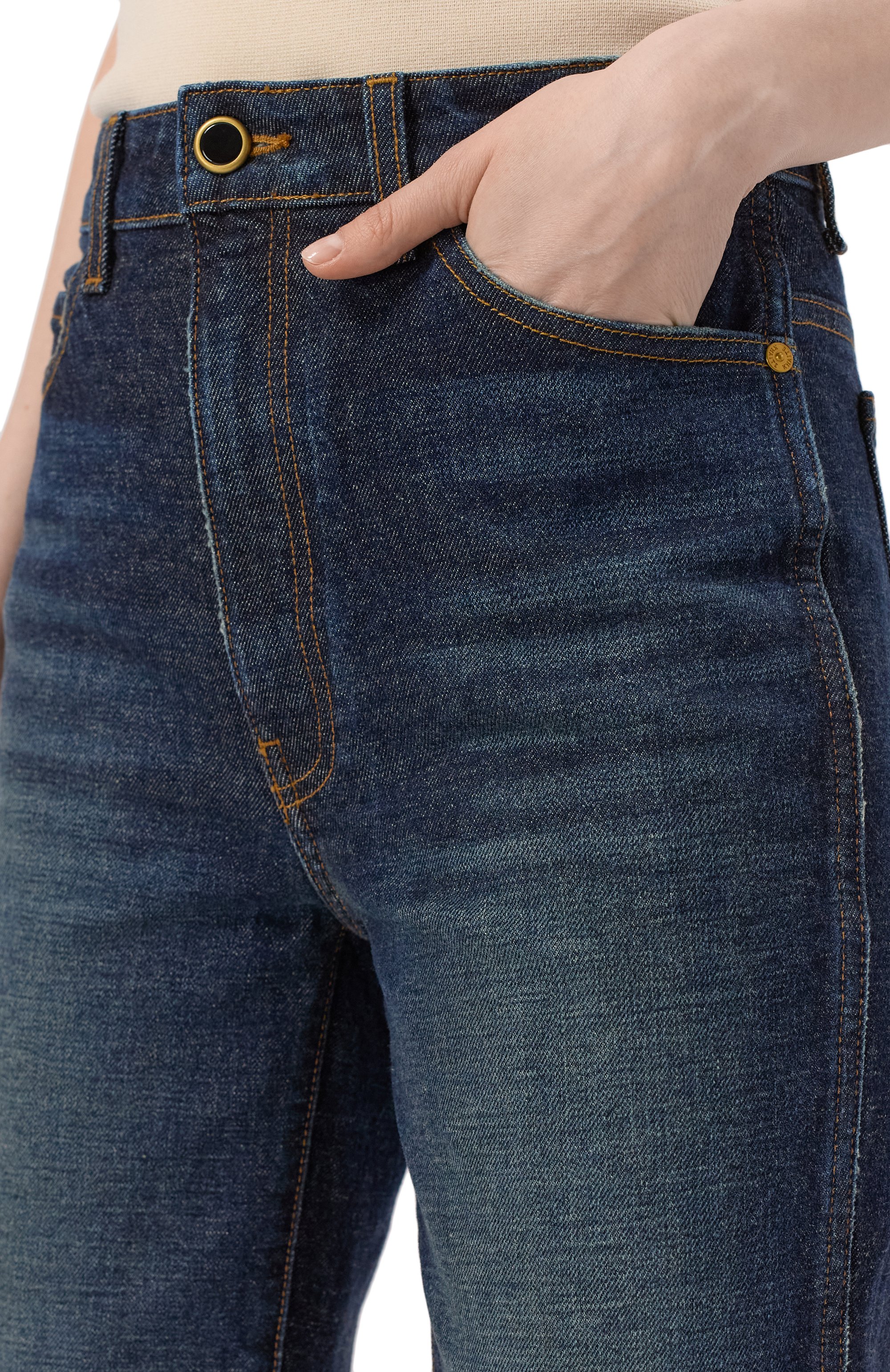 Джинсы KHAITE синего цвета по цене 69950 руб., арт. 1071916010/W916, фото 5 Джинсы KHAITE, арт. 1071916010/W916, фото 5