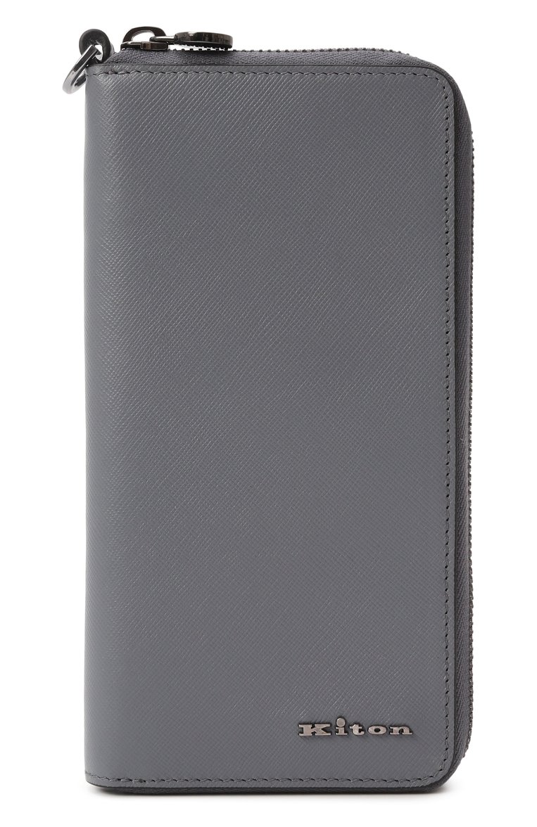 Мужской кожаное портмоне KITON серого цвета, арт. UPEA018N0122807 | Фото 1 (Материал: Натуральная кожа; Нос: Не проставлено)