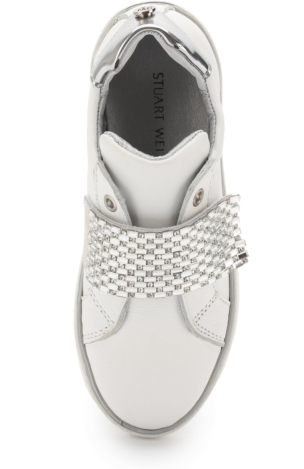 Кожаные кеды с застежками велькро и стразами STUART WEITZMAN, арт. B182502/31-36, фото 4