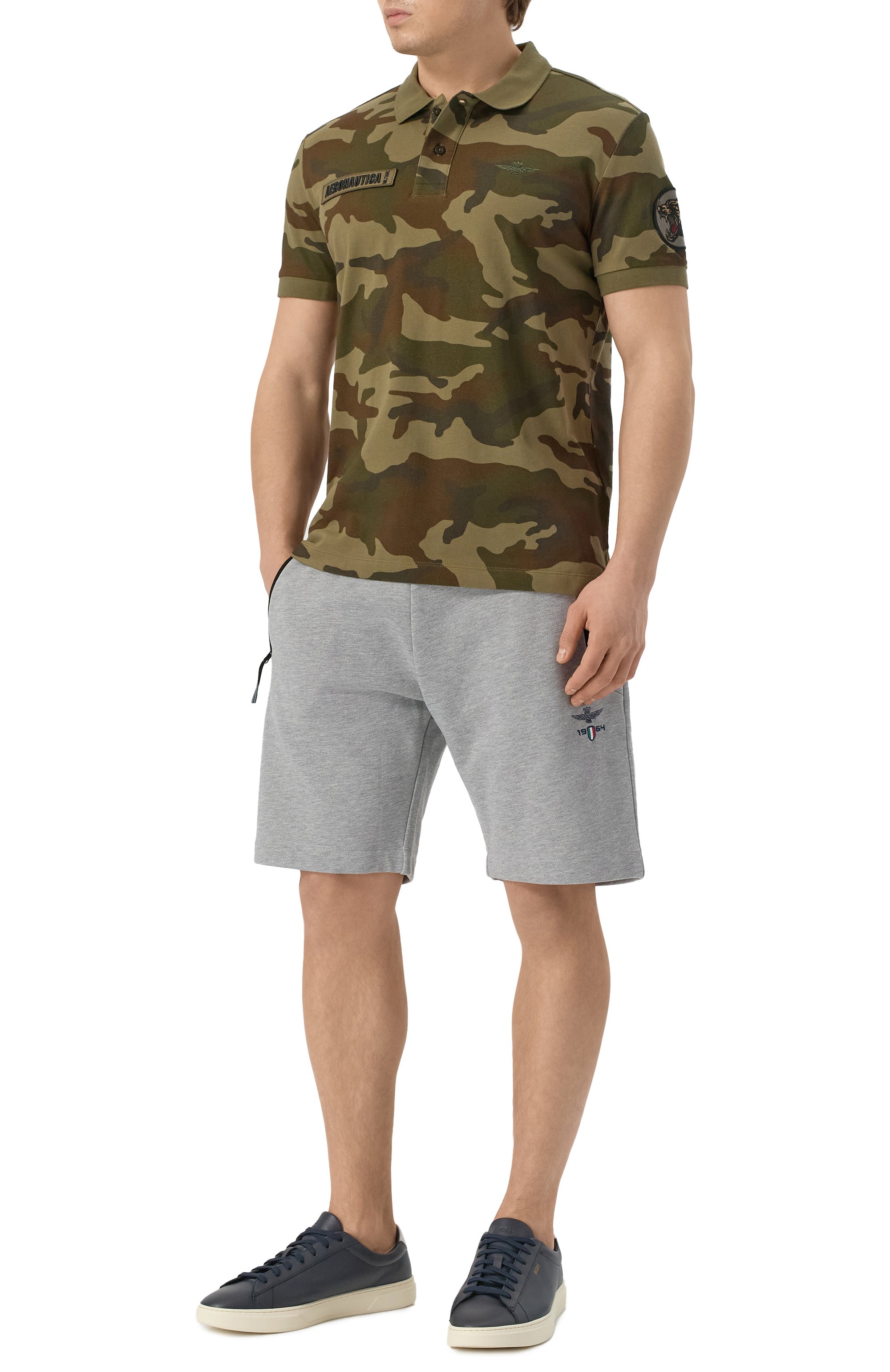 Хлопковое поло AERONAUTICA MILITARE хаки цвета по цене 16000 руб., арт. 251P01861P346, фото 2 Хлопковое поло AERONAUTICA MILITARE, арт. 251P01861P346, фото 2