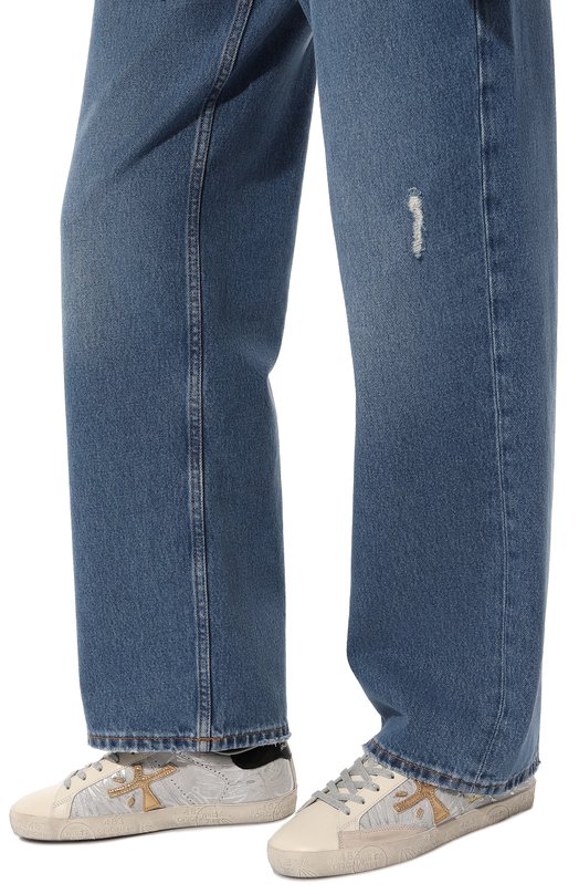 Кожаные кеды Steven-D Premiata STEVEND/VAR 6189 Серебряный  STEVEND/VAR 6189 Фото 3