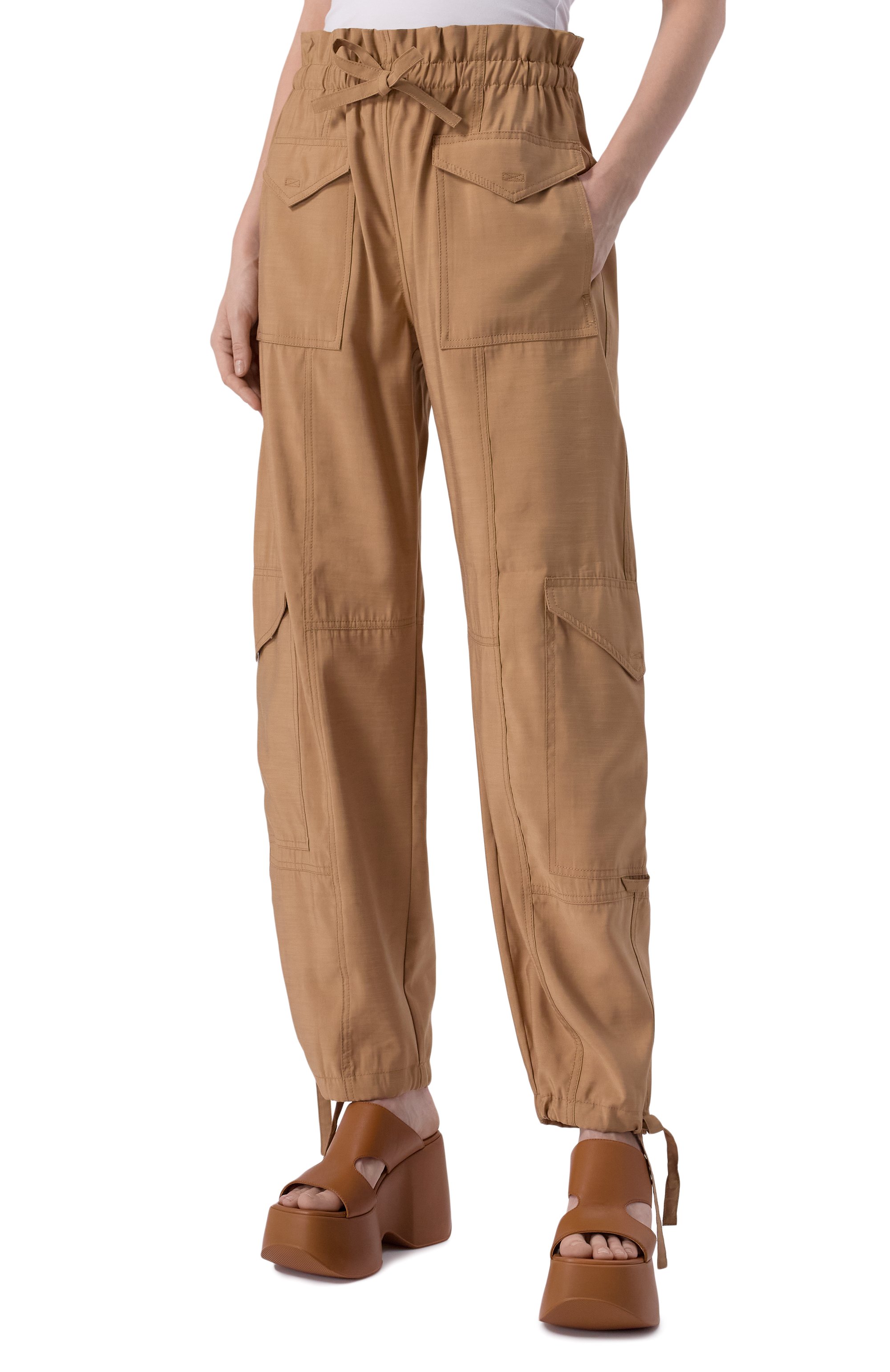 Брюки-карго из вискозы GANNI, арт. W0331/6564, фото 3