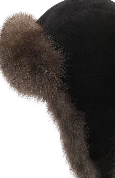 Кашемировая шапка-ушанка с мехом соболя VICTORIA KUSENKOVA, арт. 339103304159, фото 3