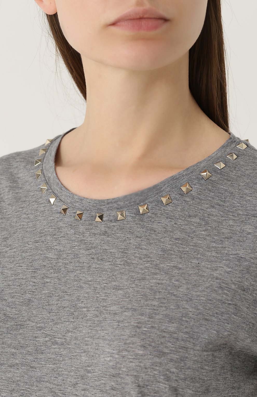 Футболка прямого кроя с шипами VALENTINO, арт. NB3MG03A/2QK, фото 5