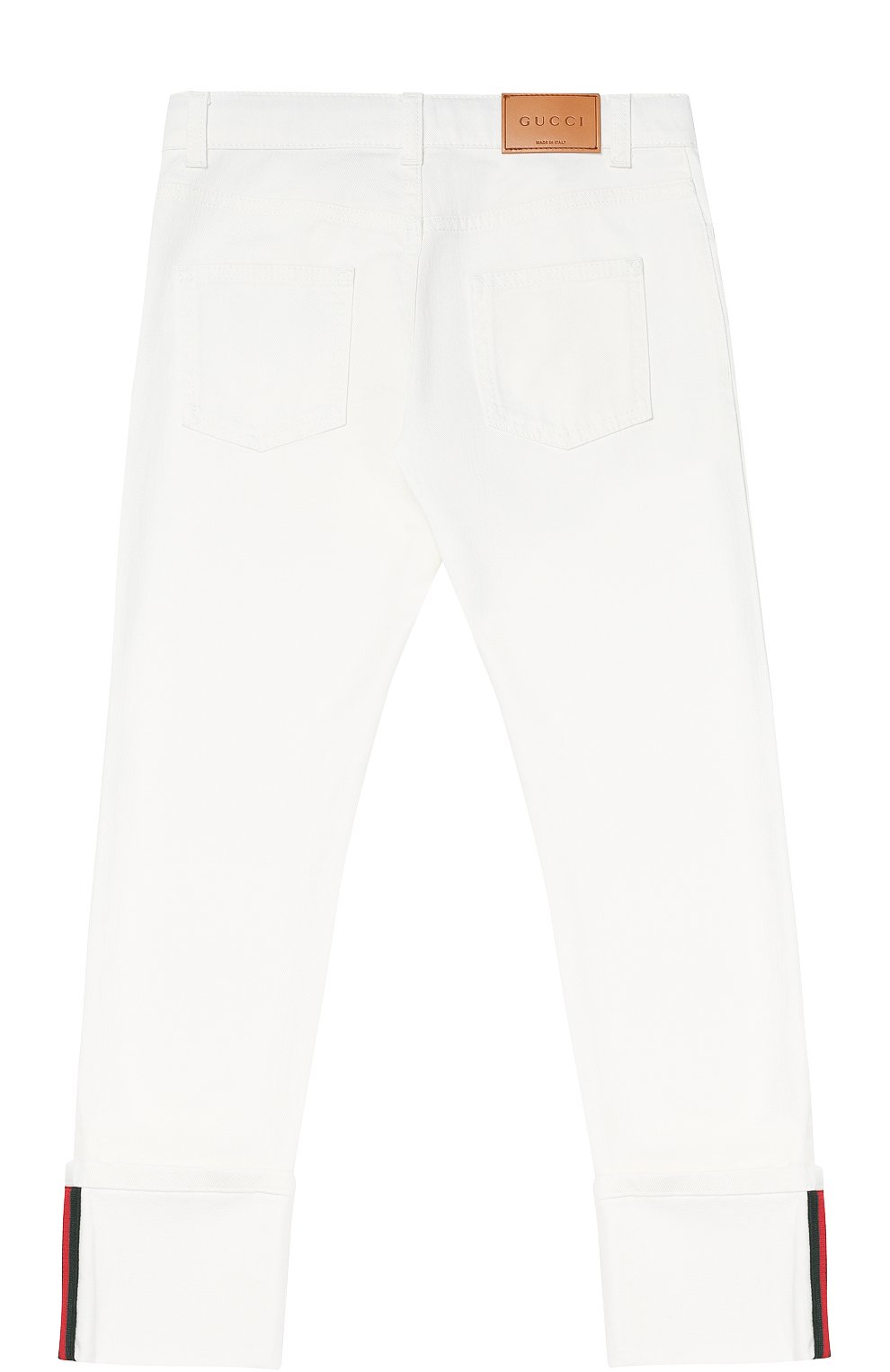 Джинсы из эластичного хлопка с лампасами GUCCI белого цвета по цене 29500 руб., арт. 453309/XR509, фото 2 Джинсы из эластичного хлопка с лампасами GUCCI, арт. 453309/XR509, фото 2