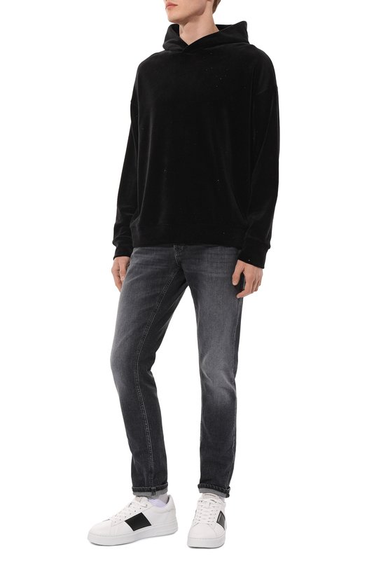 Хлопковое худи Emporio Armani 6D1MC6/1J0UZ Чёрный  6D1MC6/1J0UZ Фото 2