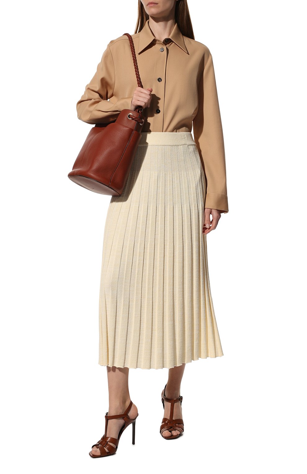 Кожаные босоножки tribute SAINT LAURENT коричневого цвета по цене 85200 руб., арт. 620673/DWE00, фото 2 Кожаные босоножки tribute SAINT LAURENT, арт. 620673/DWE00, фото 2