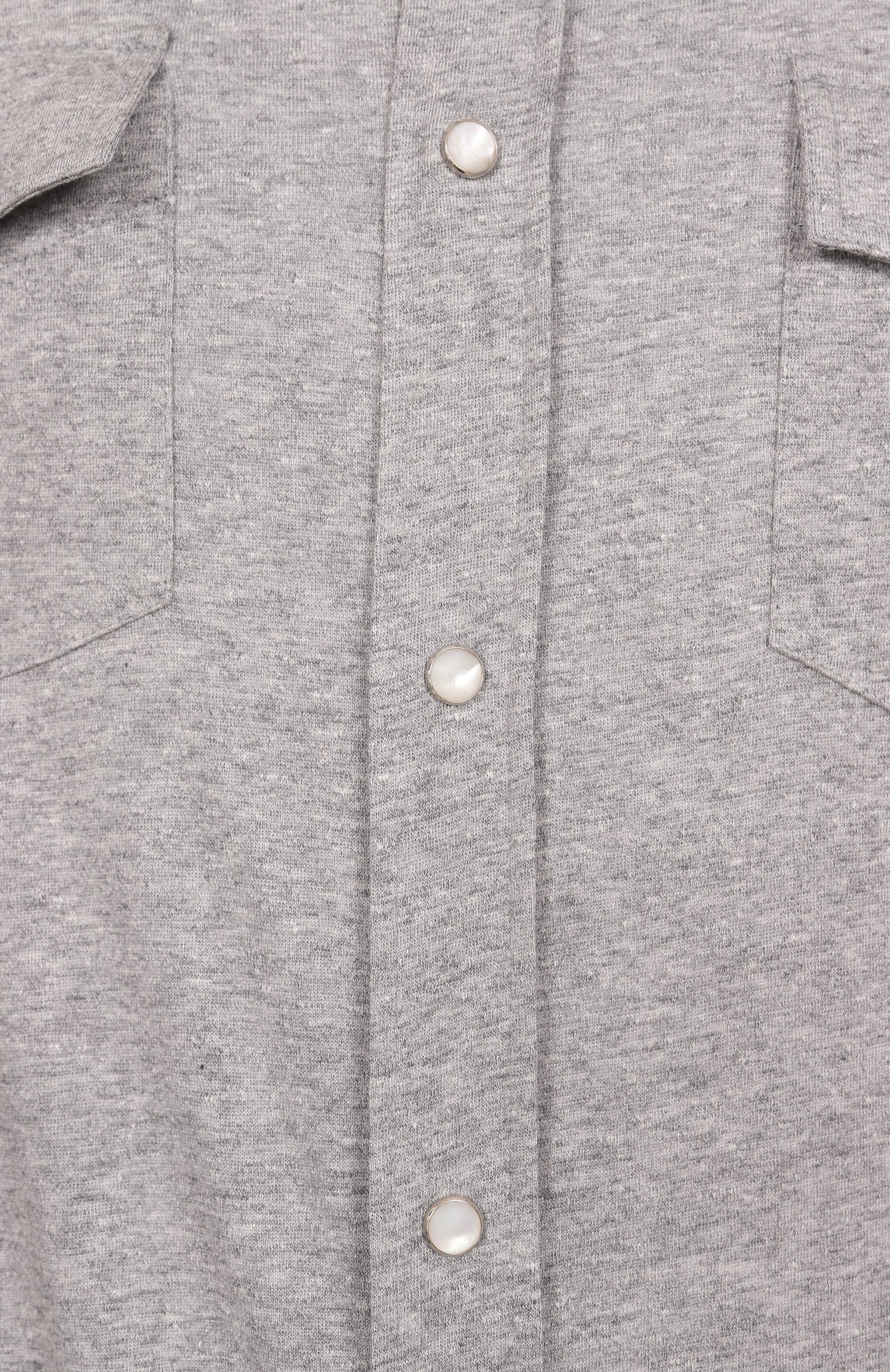 Рубашка изо льна и хлопка BRUNELLO CUCINELLI, арт. MW8356666, фото 6