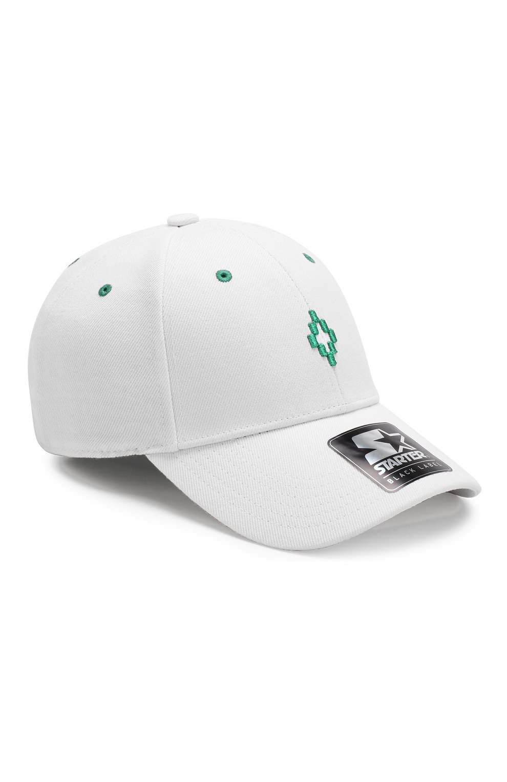 Бейсболка с контрастной отделкой MARCELO BURLON белого цвета по цене 11450 руб., арт. CMLB008R19017126, фото 1 Бейсболка с контрастной отделкой MARCELO BURLON, арт. CMLB008R19017126, фото 1