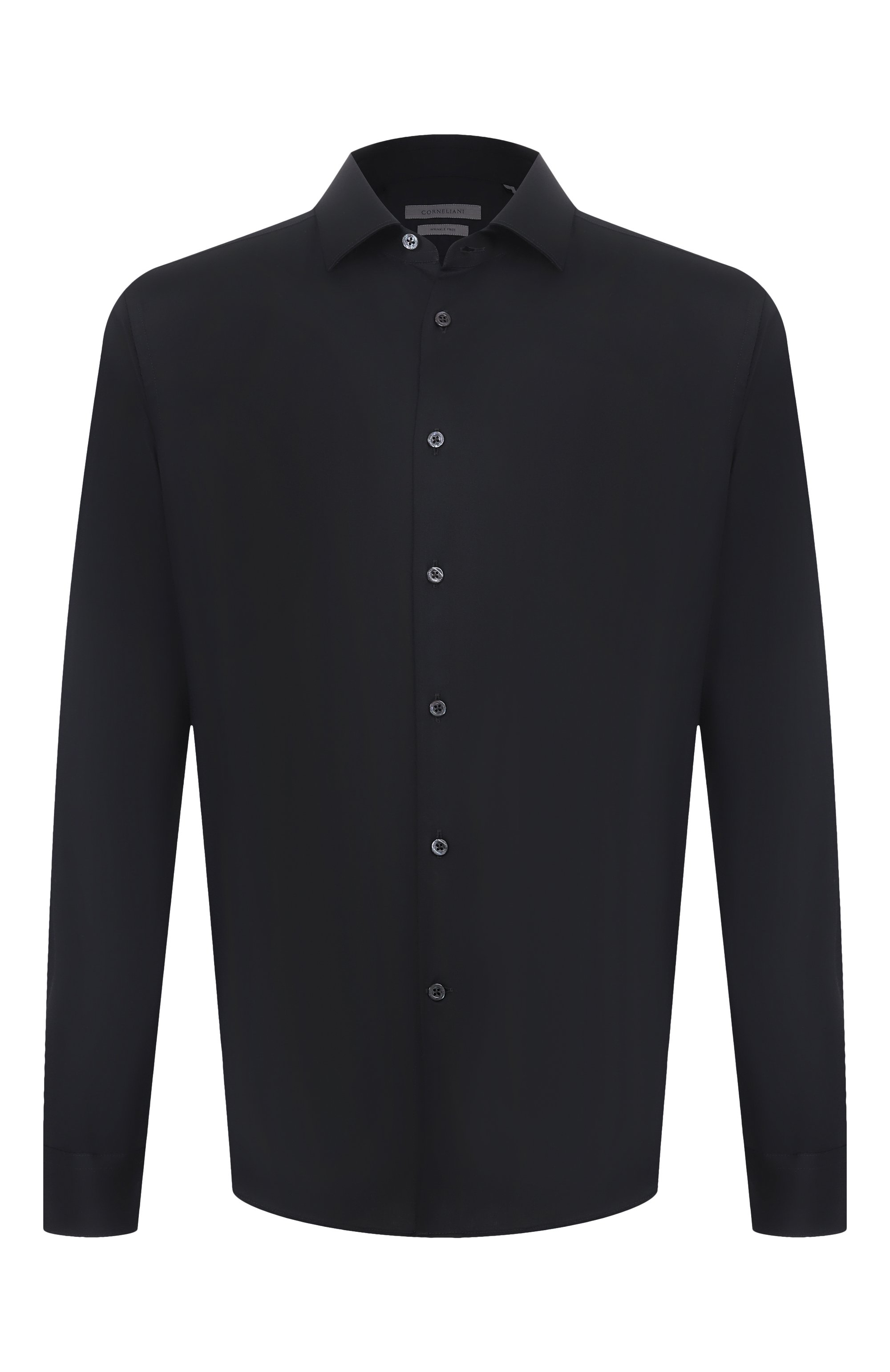 Хлопковая сорочка CORNELIANI черного цвета по цене 33250 руб., арт. 28P010/2A11409, фото 1 Хлопковая сорочка CORNELIANI, арт. 28P010/2A11409, фото 1