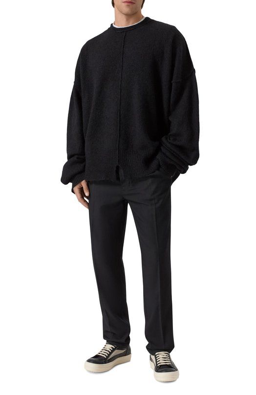 Кожаные кеды Hollywood Vintage Rick Owens RU02E1897/LC0LVS Чёрно-белый  RU02E1897/LC0LVS Фото 2