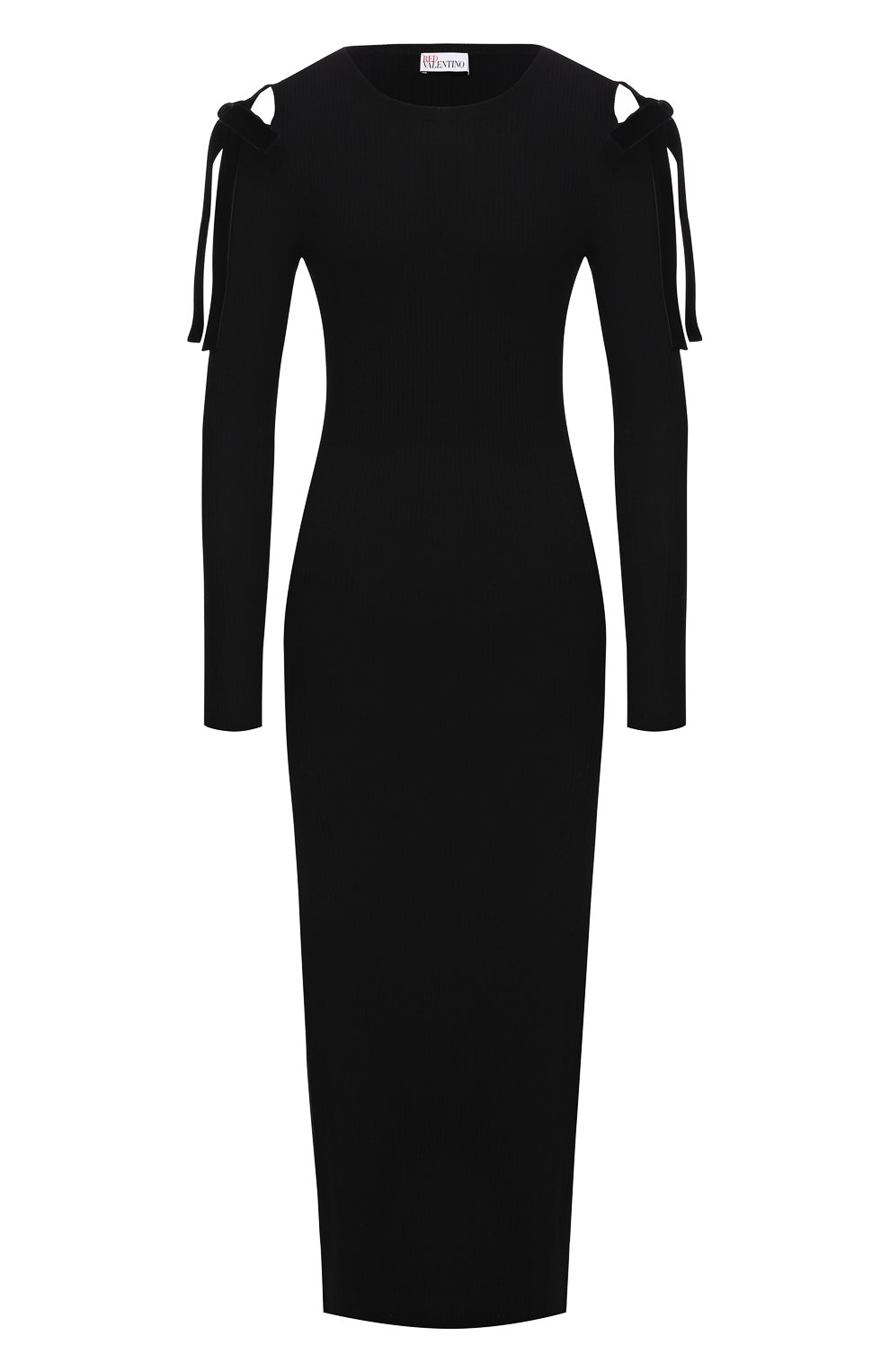Платье из вискозы REDVALENTINO черного цвета по цене 85950 руб., арт. WR3KD03J/649, фото 1 Платье из вискозы REDVALENTINO, арт. WR3KD03J/649, фото 1