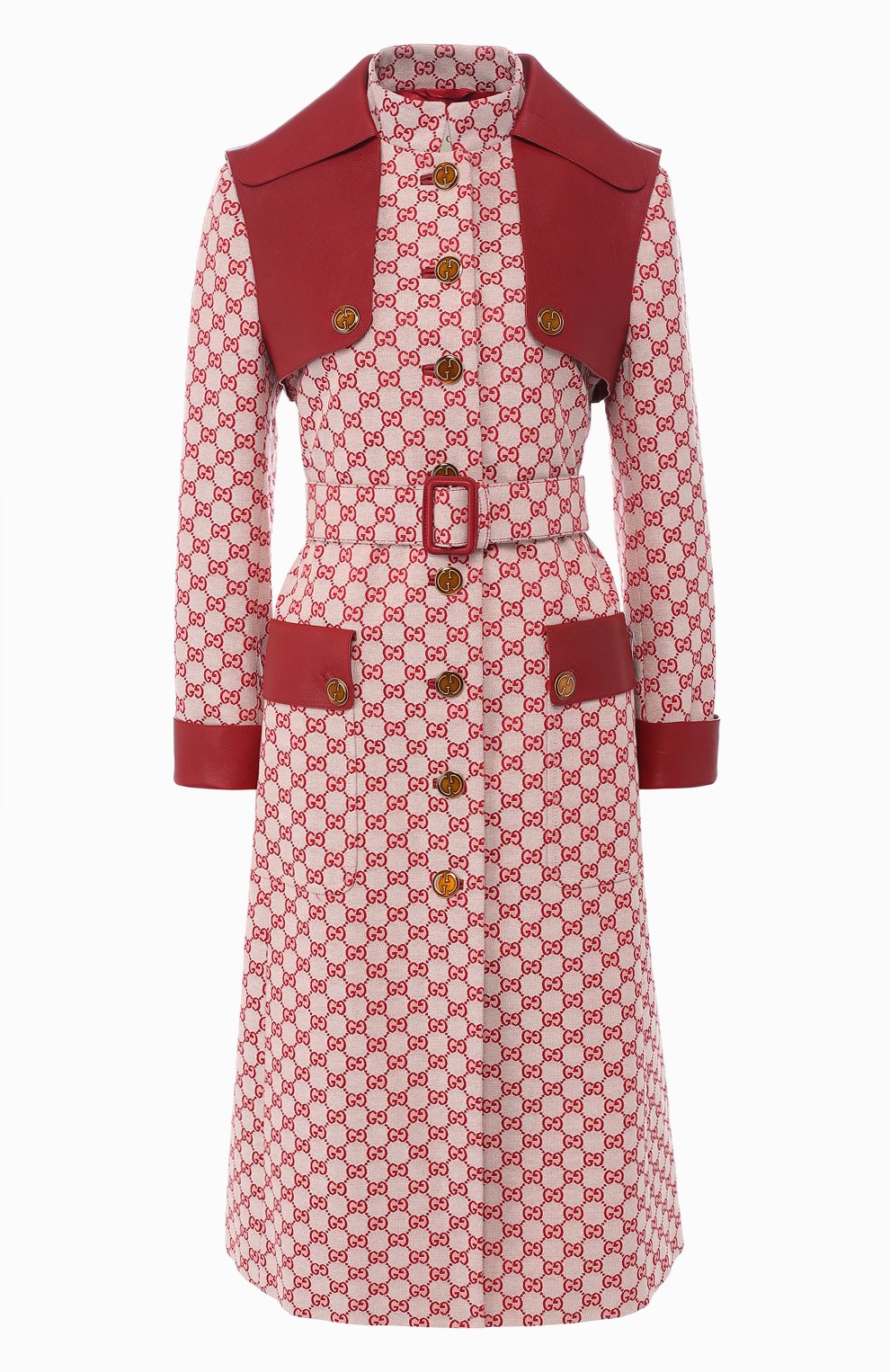 Хлопковое пальто с поясом и воротником-стойкой GUCCI, арт. 516421/ZLZ43, фото 1