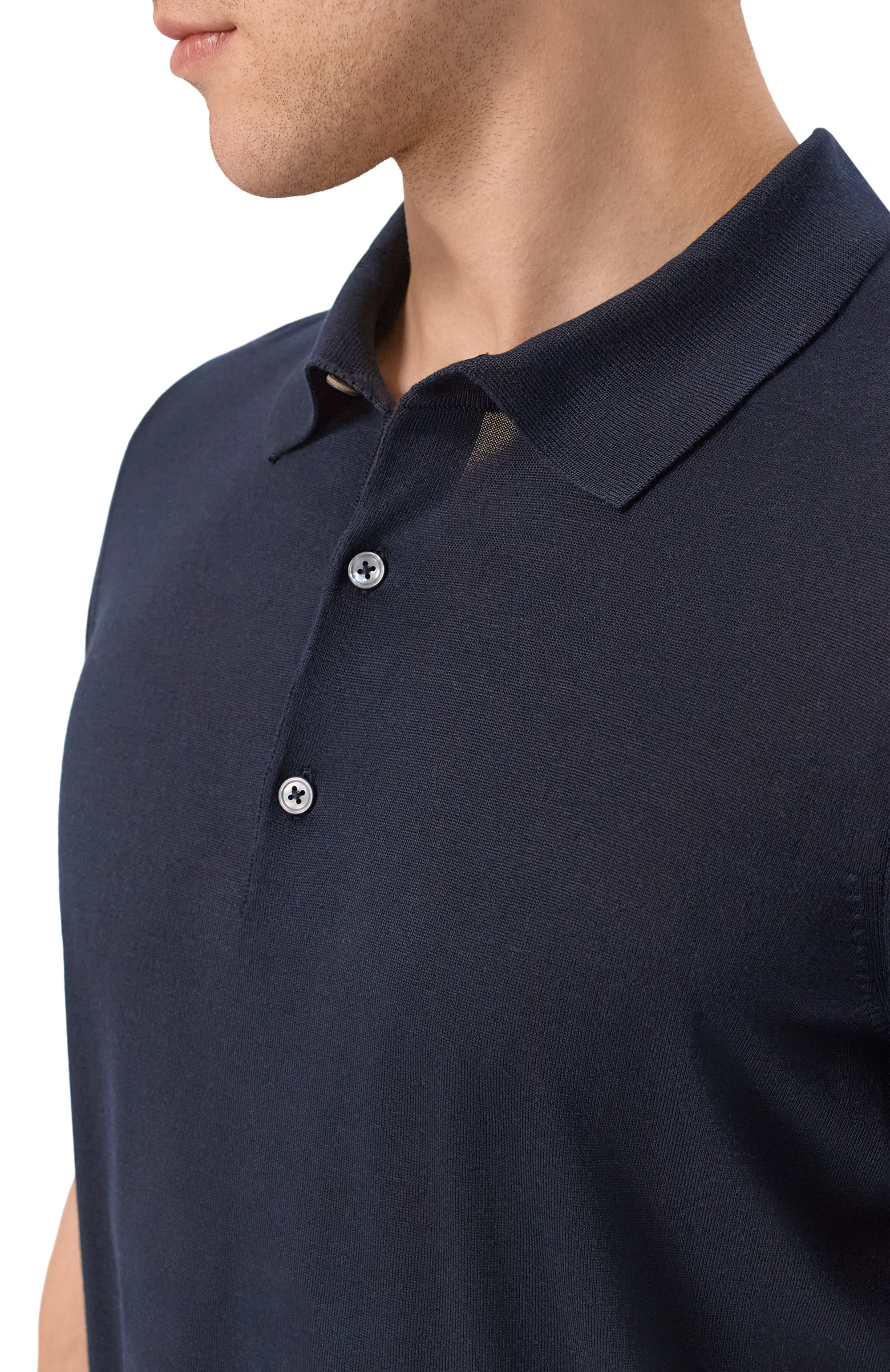 Шелковое поло BOSS CAMEL темно-синего цвета по цене 52950 руб., арт. 50560503, фото 5 Шелковое поло BOSS CAMEL, арт. 50560503, фото 5