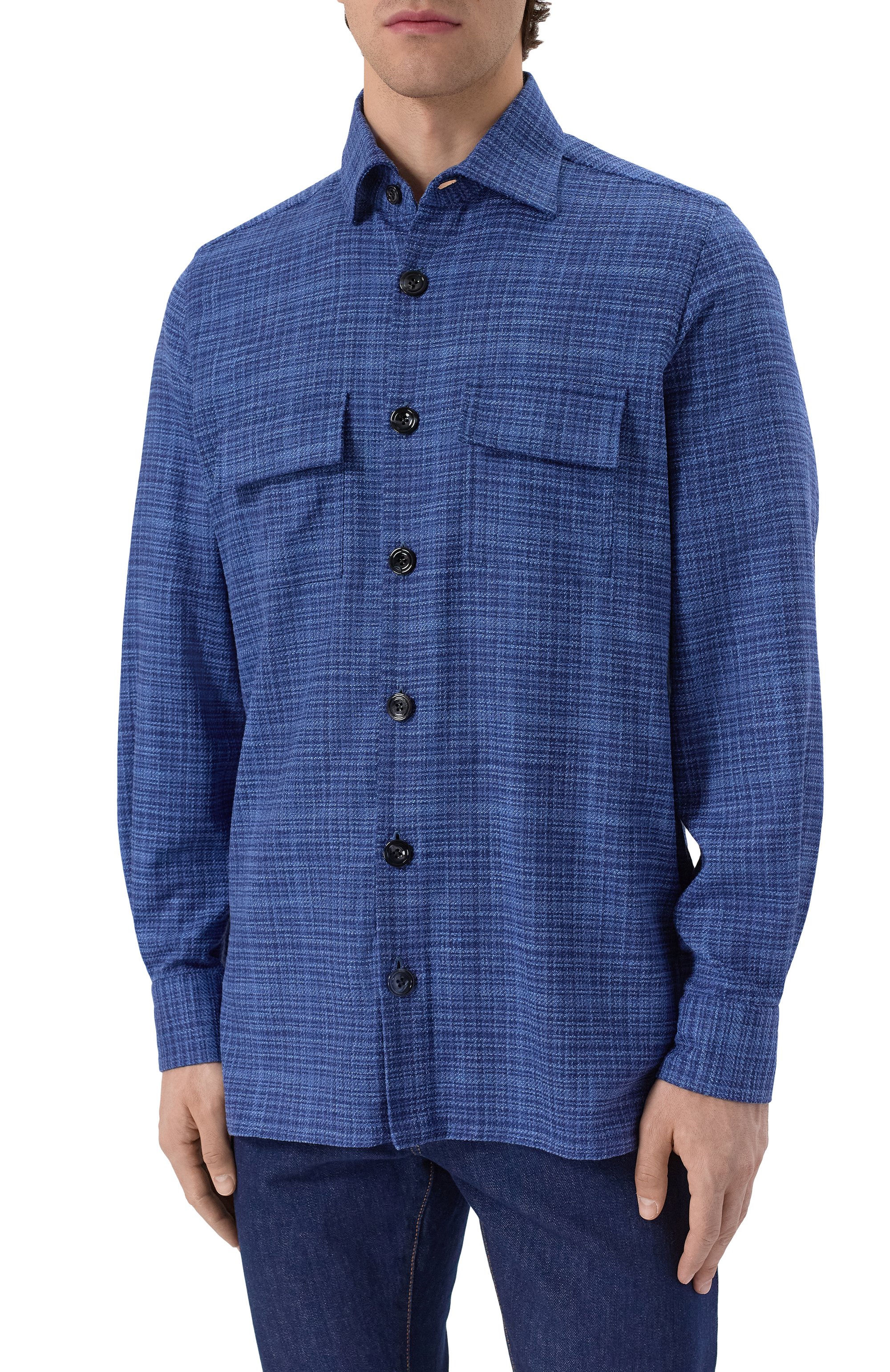 Рубашка из шерсти и шелка KITON, арт. UMC016K0617E14, фото 3