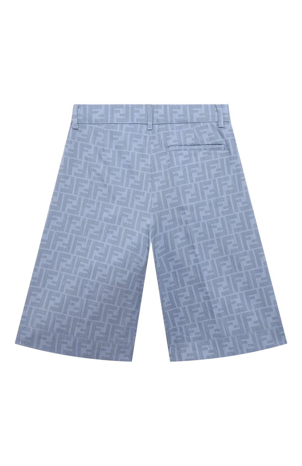 Хлопковые шорты FENDI голубого цвета по цене 46500 руб., арт. JMF433/AMIX/8A-12+, фото 2 Хлопковые шорты FENDI, арт. JMF433/AMIX/8A-12+, фото 2