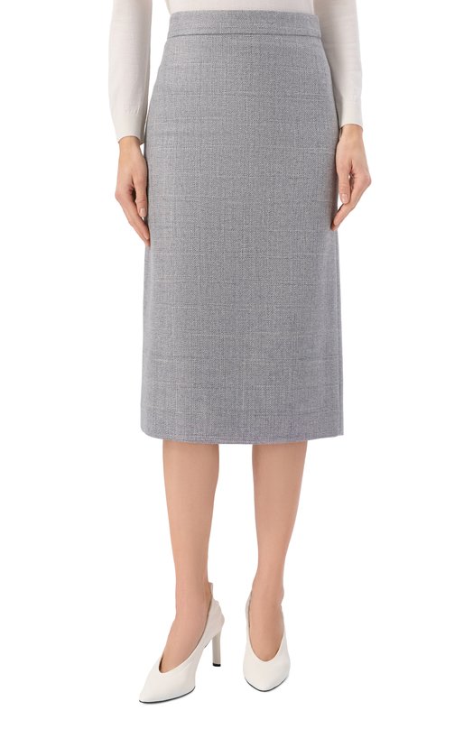 Юбка из шерсти и вискозы Lorena Antoniazzi G046B/5024 Серый  G046B/5024 Фото 3
