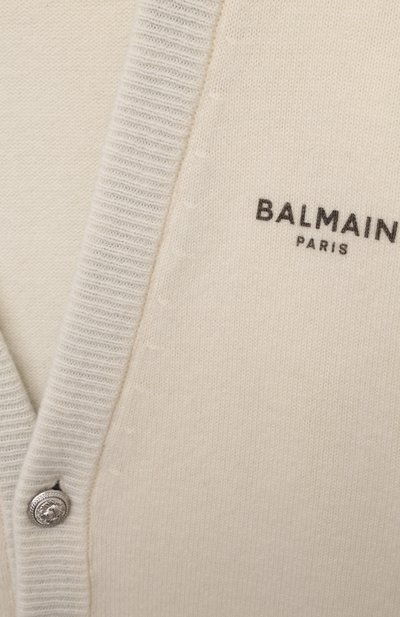 Кардиган из шерсти и кашемира BALMAIN кремового цвета по цене 46900 руб., арт. BV9Q10, фото 3 Кардиган из шерсти и кашемира BALMAIN, арт. BV9Q10, фото 3