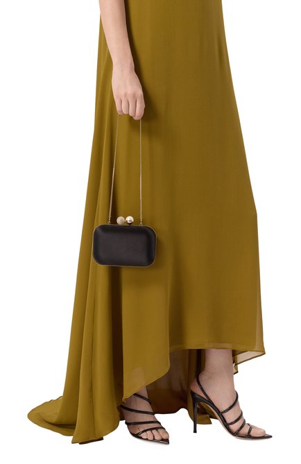 Женский клатч cloud JIMMY CHOO черного цвета, арт. CL0UD/TLL | Фото 2 (Драгоценные камни: Проставлено; Материал сплава: Проставлено; Материал: Текстиль, Металл; Размер: mini)