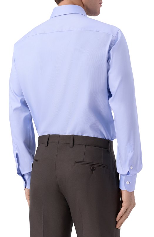 Хлопковая сорочка Brioni RCB10M/0A05Q Синий  RCB10M/0A05Q Фото 4