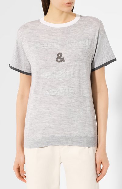 Футболка из смеси шерсти и кашемира BRUNELLO CUCINELLI, арт. M14812700P, фото 3