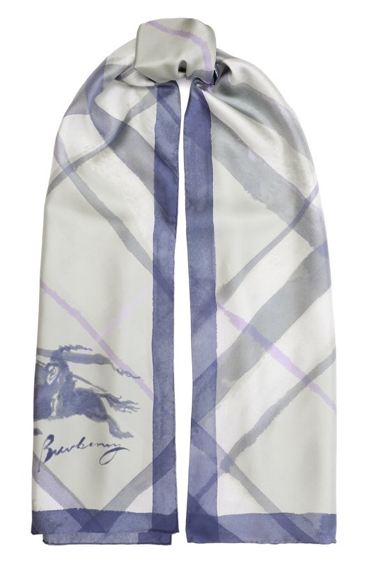 Шелковый шарф Burberry 8120310 Голубой 8120310