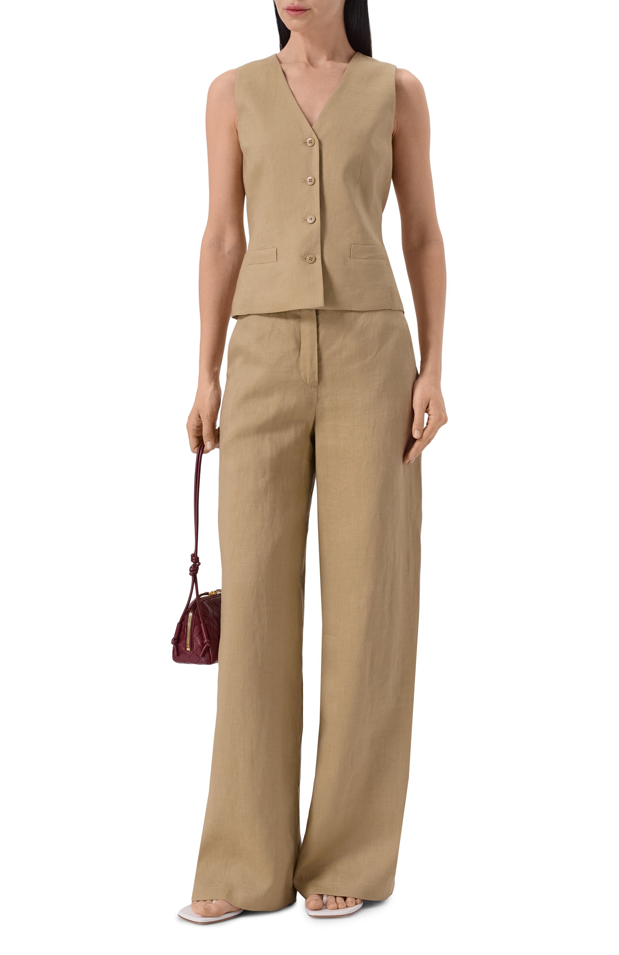 Льняной жилет MAX MARA STUDIO, арт. MSTCARNET, фото 2