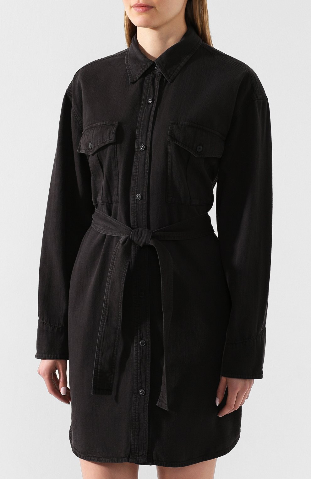 Джинсовое платье RAG AND BONE черного цвета по цене 49950 руб., арт. WCW20S30274B27, фото 3 Джинсовое платье RAG AND BONE, арт. WCW20S30274B27, фото 3