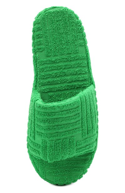 Текстильные шлепанцы resort BOTTEGA VENETA зеленого цвета по цене 41200 руб., арт. 660245/V0VW0, фото 5 Текстильные шлепанцы resort BOTTEGA VENETA, арт. 660245/V0VW0, фото 5
