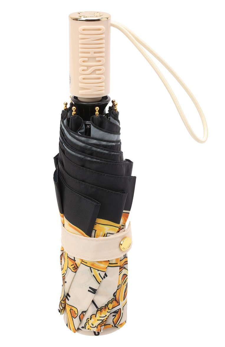 Женский складной зонт MOSCHINO кремового цвета, арт. 8410-0PENCL0SE | Фото 4 (Материал: Текстиль, Металл, Синтетический материал; Региональные ограничения белый список (Axapta Mercury): RU; Тематический товар: Teddy Bear; Нос: Не проставлено)