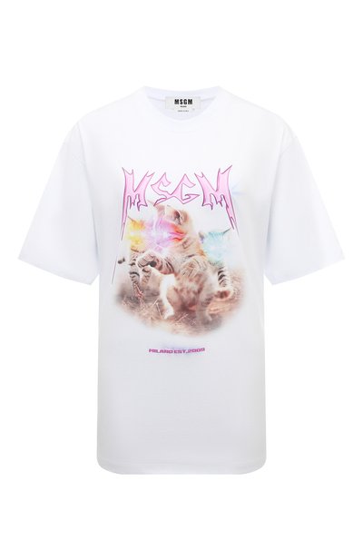Женская хлопковая футболка MSGM, арт. 3641MDM127/247002