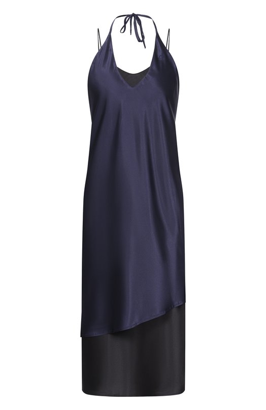 Атласное платье VETEMENTS WE76DR446BN/26600 SATIN Синий WE76DR446BN/26600 SATIN
