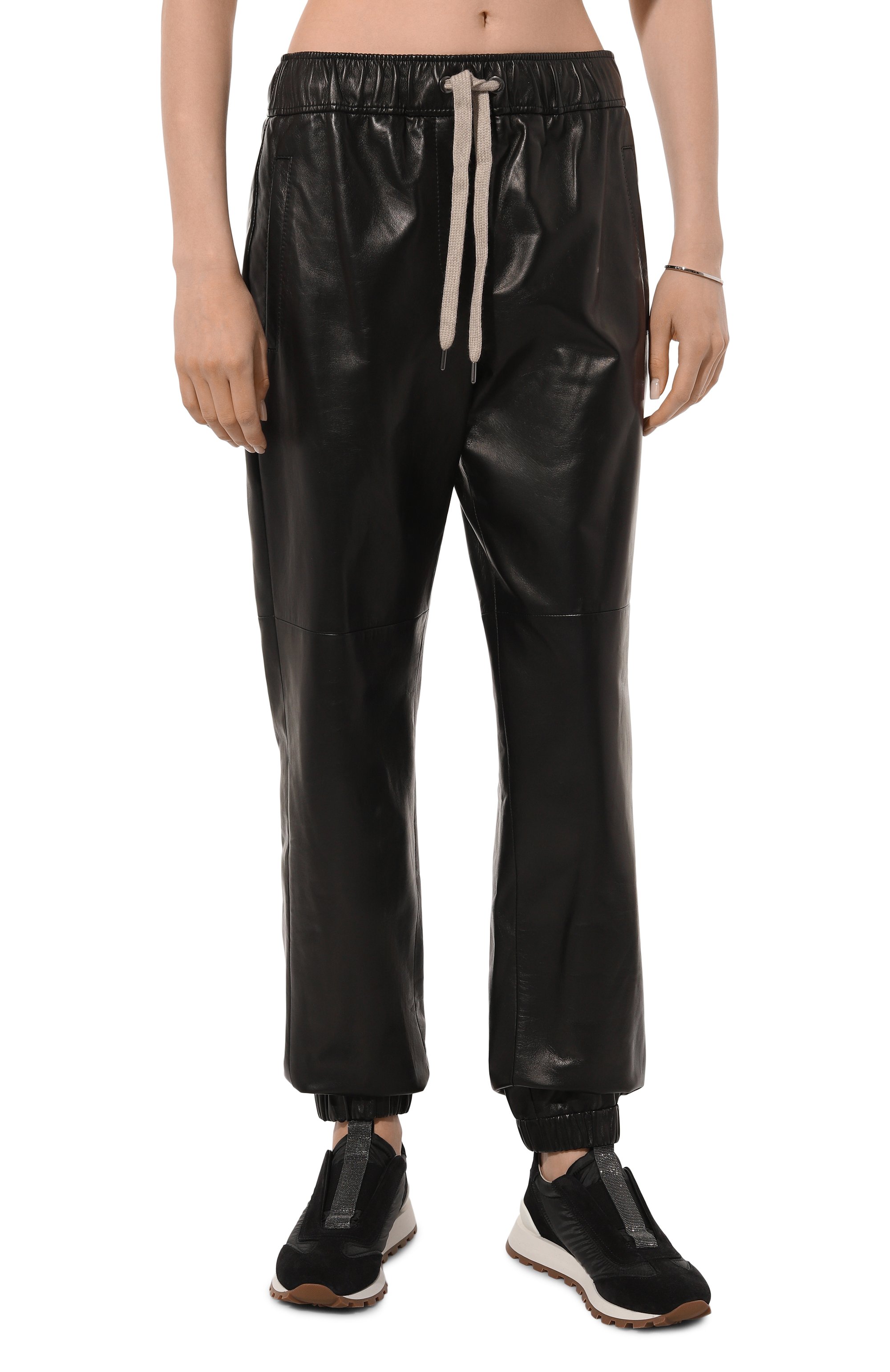 Кожаные джоггеры BRUNELLO CUCINELLI, арт. MPNPIP8498, фото 3