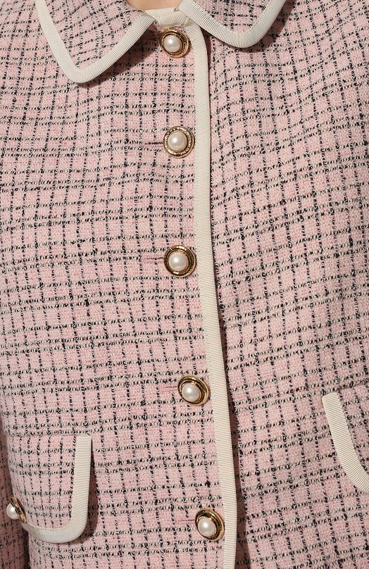 Жакет из шерсти и хлопка Miu Miu MH1606-6J1-F0E18 Розовый  MH1606-6J1-F0E18 Фото 5