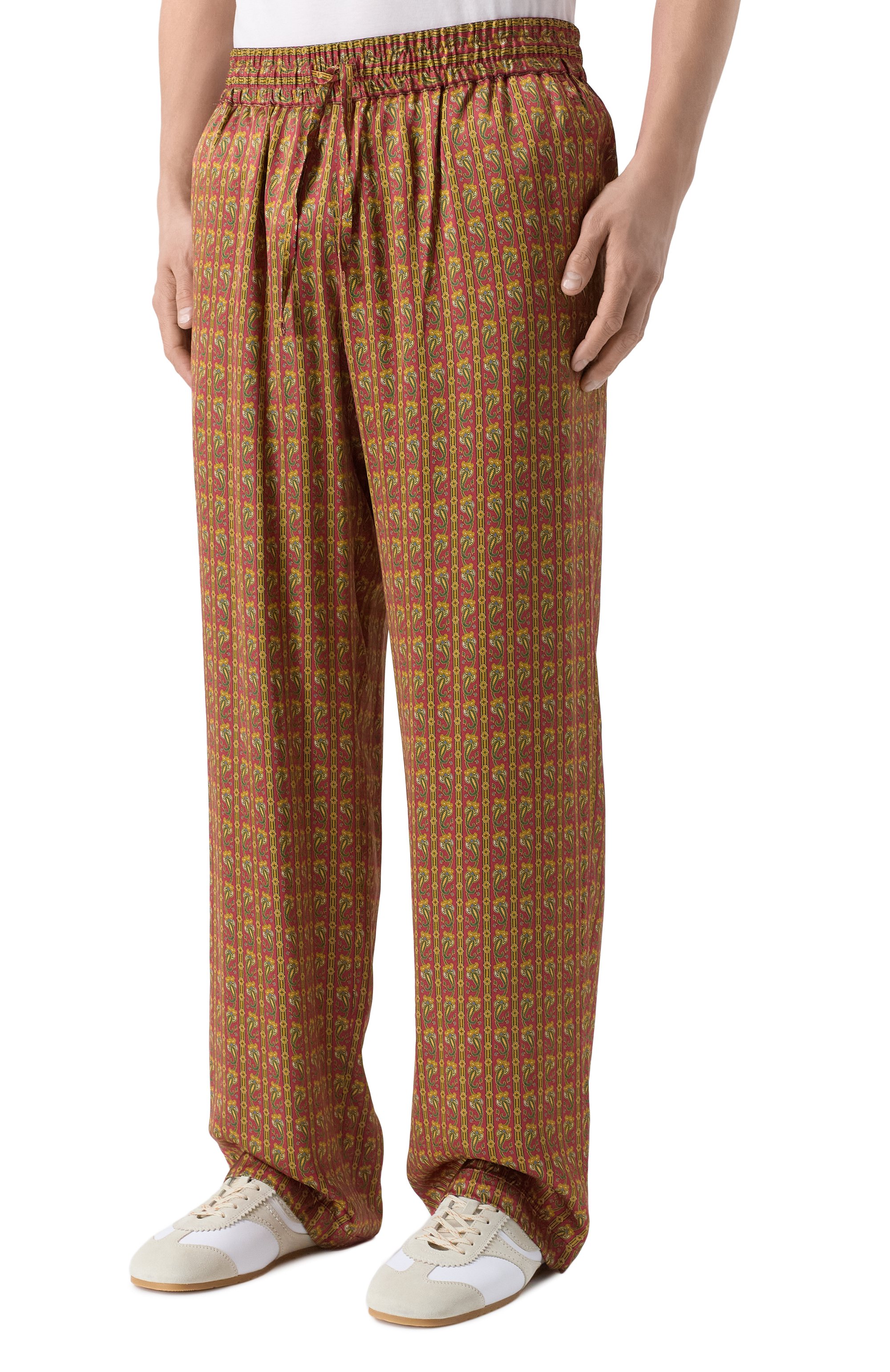 Брюки из вискозы DROLE DE MONSIEUR красного цвета по цене 32700 руб., арт. J-BP191-VI027-RD, фото 3 Брюки из вискозы DROLE DE MONSIEUR, арт. J-BP191-VI027-RD, фото 3