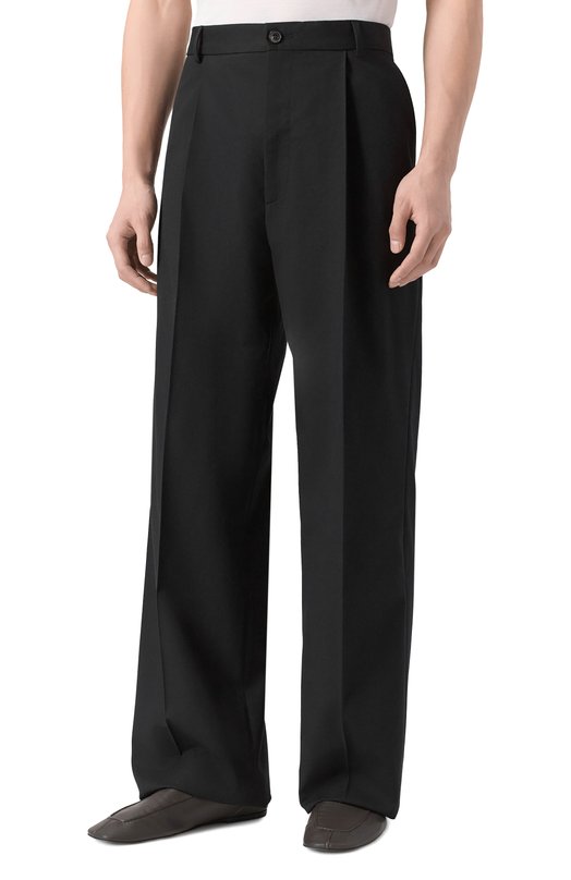 Брюки из хлопка и шерсти Dries Van Noten 020900/3302 Чёрный  020900/3302 Фото 3