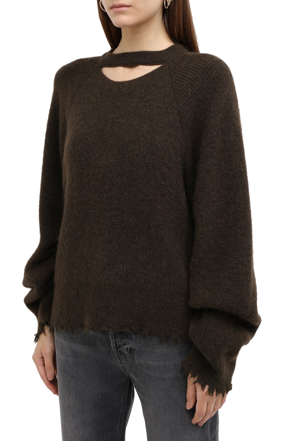 Шерстяной пуловер NANUSHKA, арт. CHAMELI_MIDNIGHT KHAKI_DIAM0ND KNIT, фото 3